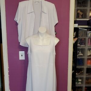 Elegant White Maxi Dress with Jacket